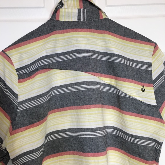 VOLCOM Horzy Short Sleeve Slim Fit Button Shirt - Picture 3 of 7